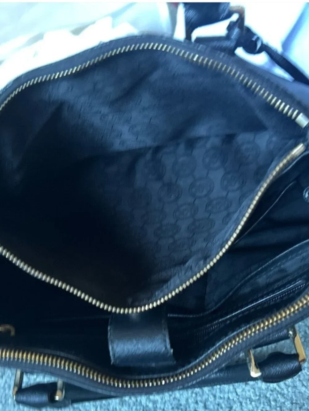 MICHAEL Michael Kors Sutton Medium Satchel Black Saffiano Leather Handbag Purse